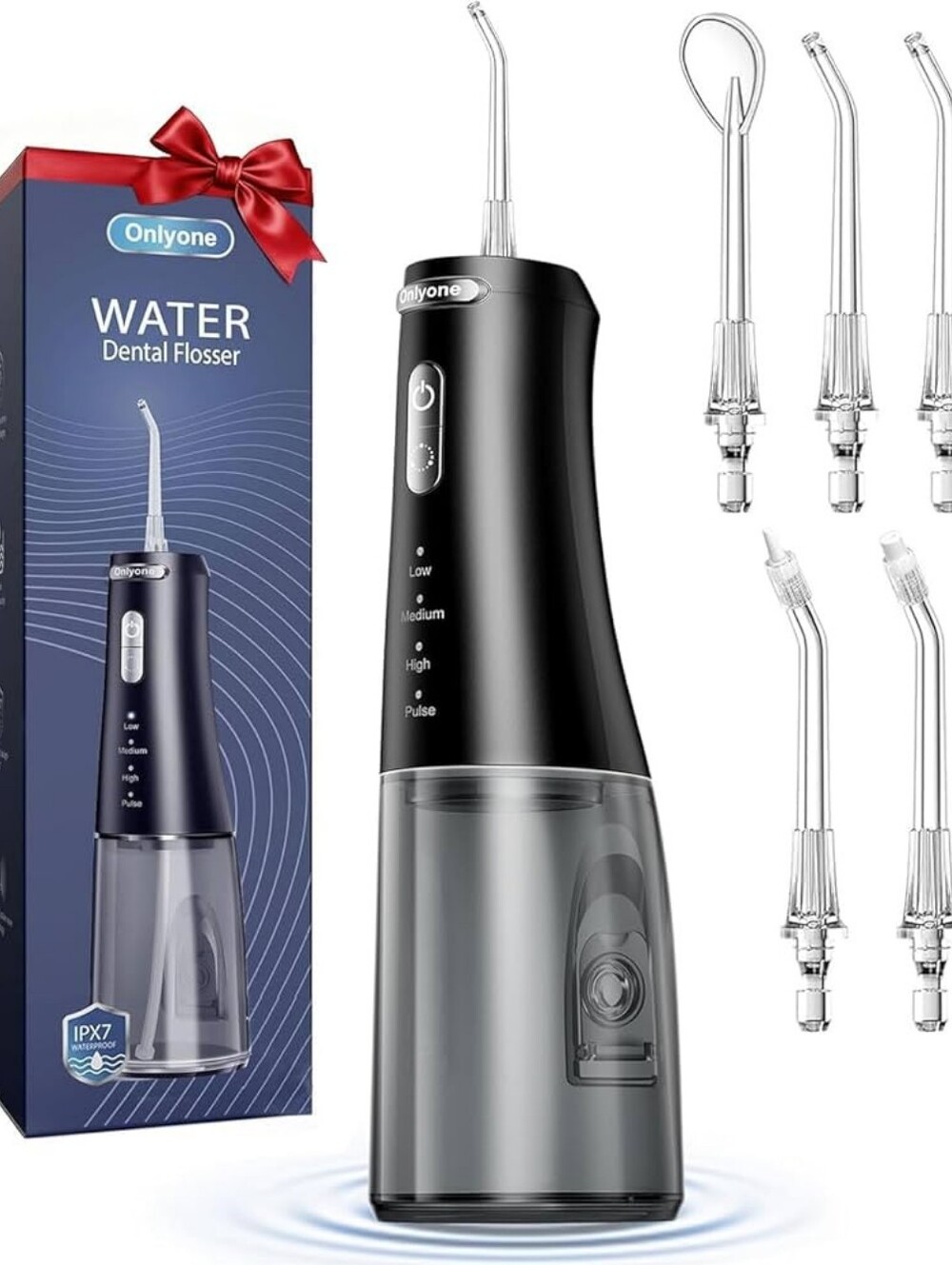 Onlyone FC5090 Water Flosser 4 Modes 5 Nozzles Black Portable Dental Hygiene